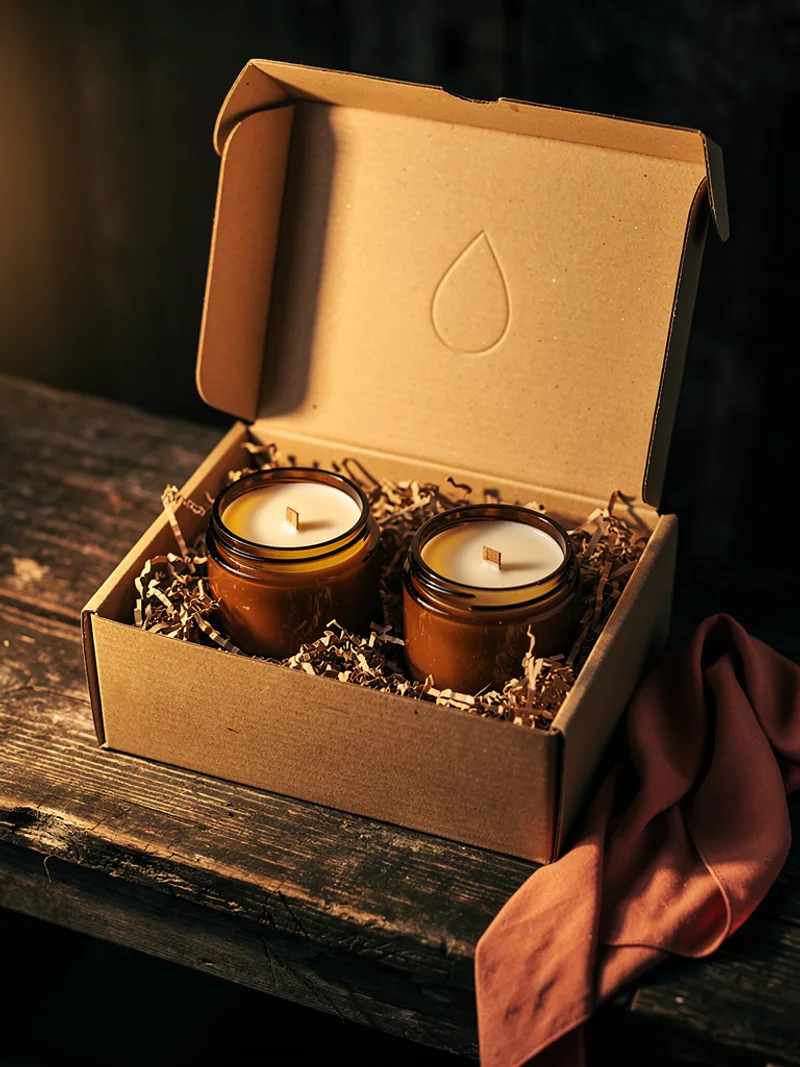 Generated ad visual — candle subscription box flat-lay
